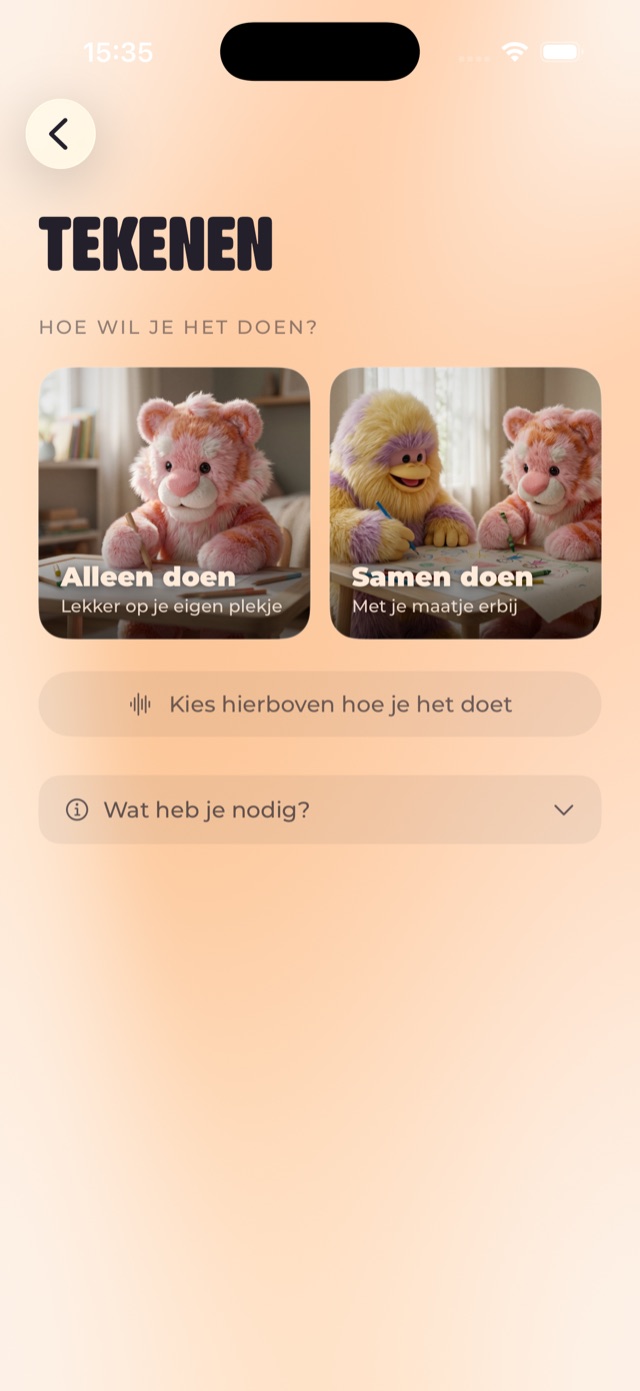 Tekenen in de app: alleen doen of samen met je maatje