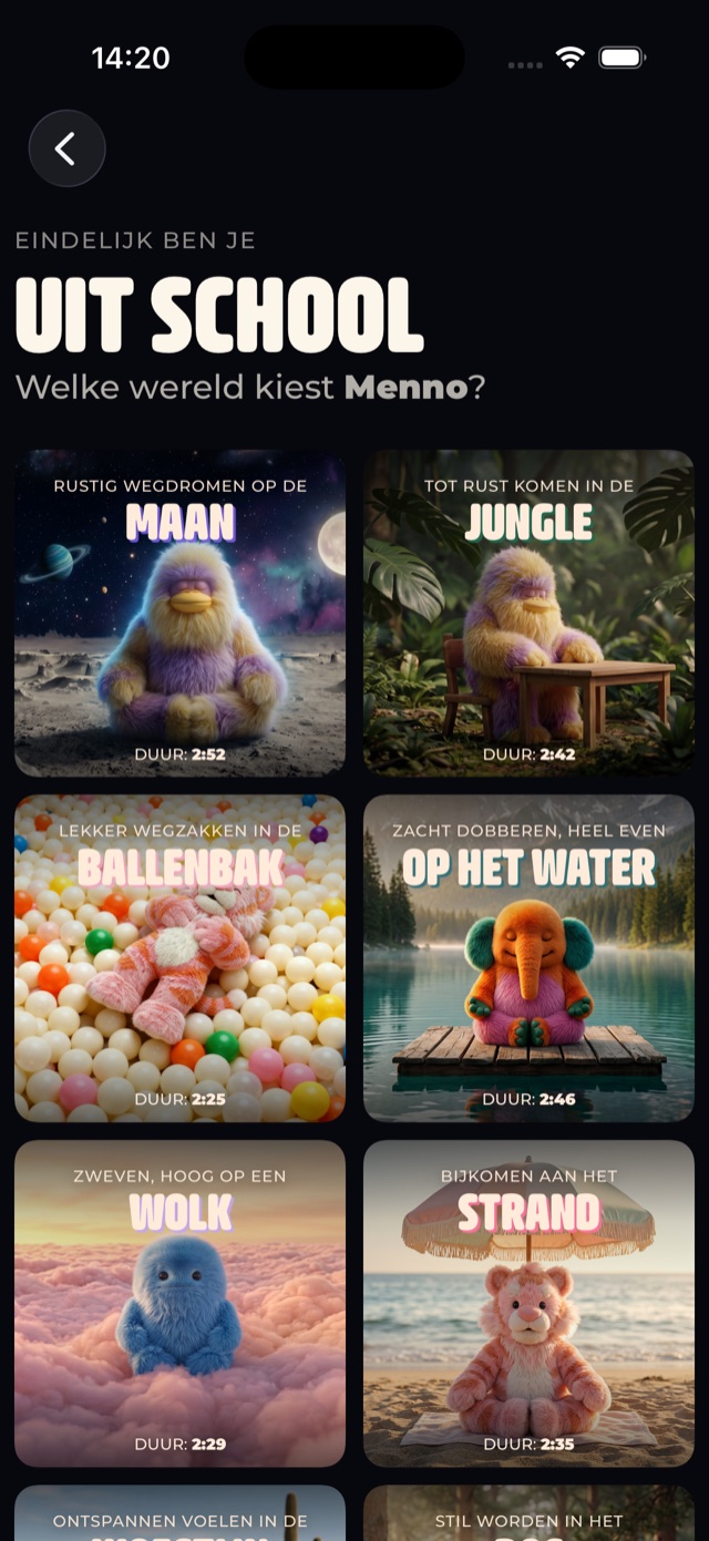 Uit school: kies een wereld om tot rust te komen, van de maan tot het strand