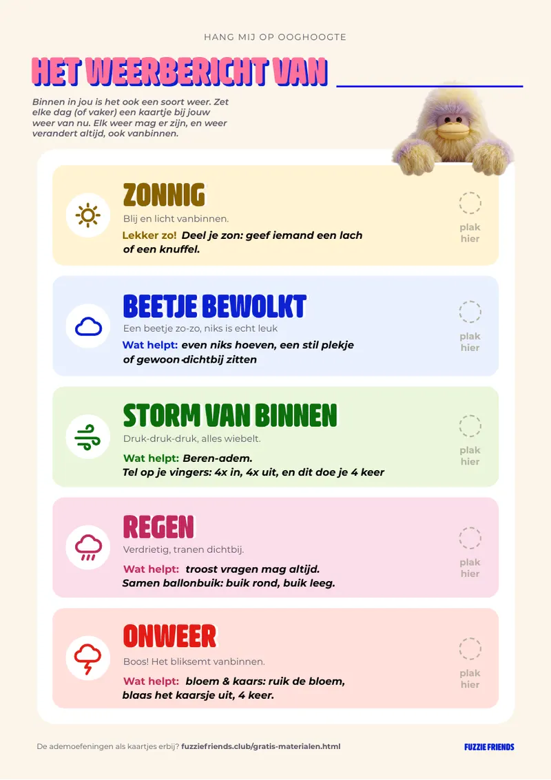 Gevoelsweerbericht, voorkant